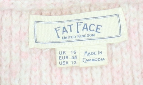 Womens UK Size 16 Fat Face Beige Henley Sweatshirt