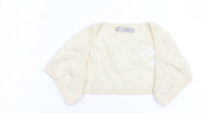 Womens UK Size 12 Wrap Ivory Shrug Jumper