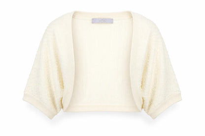 Womens UK Size 12 Wrap Ivory Shrug Jumper