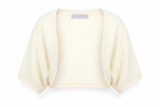 Womens UK Size 12 Wrap Ivory Shrug Jumper