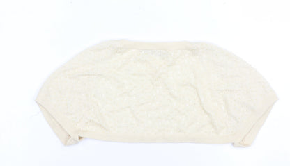 Womens UK Size 12 Wrap Ivory Shrug Jumper
