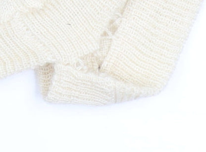 Womens UK Size 12 Wrap Ivory Shrug Jumper