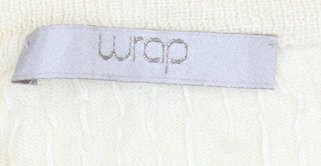 Womens UK Size 12 Wrap Ivory Shrug Jumper
