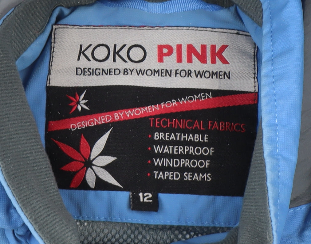 Womens UK Size 12 Koko Pink Blue Parka Coat