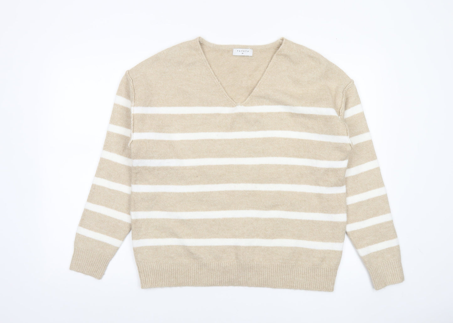 Womens UK Size M Papaya Beige Pullover Jumper