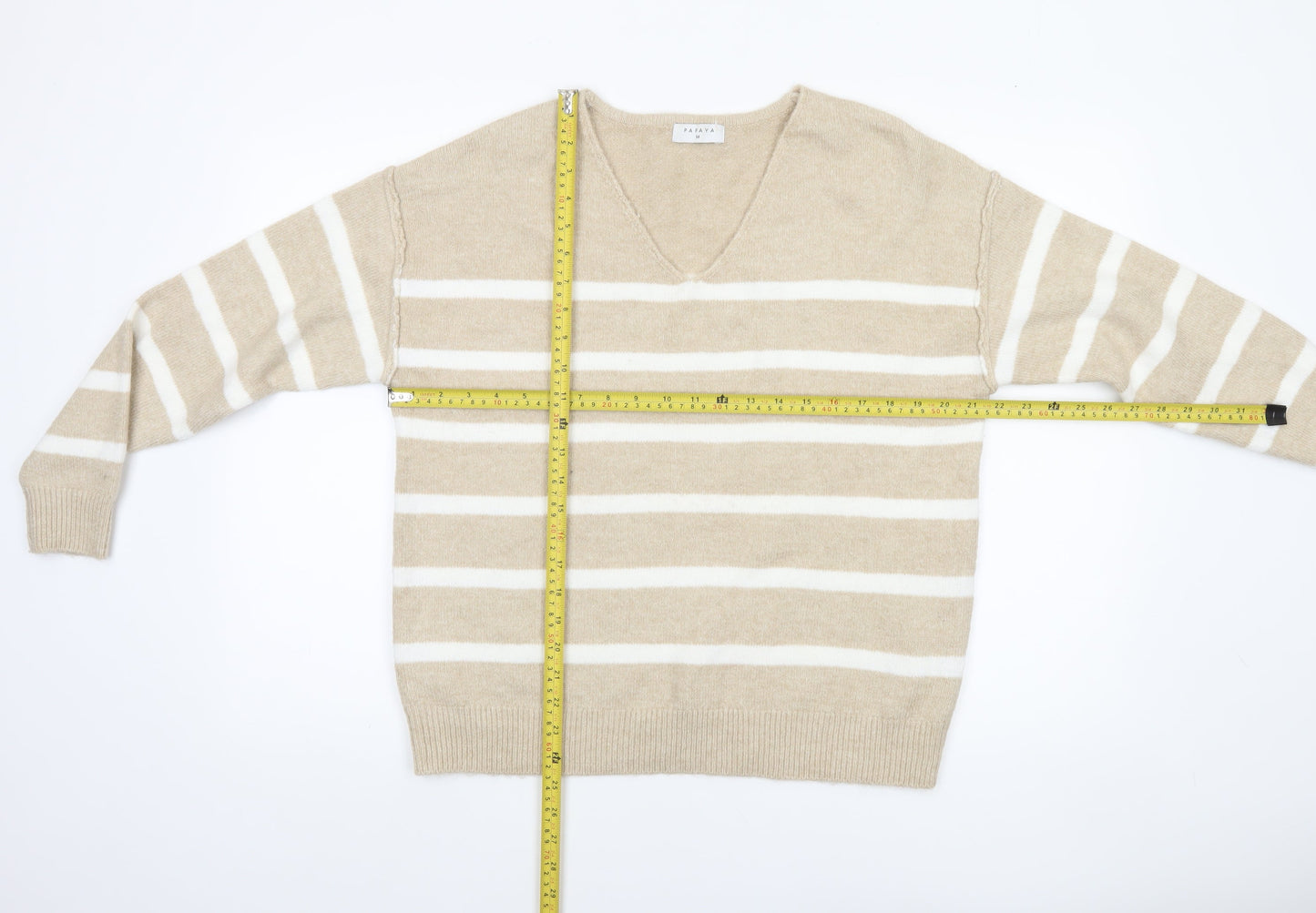 Womens UK Size M Papaya Beige Pullover Jumper