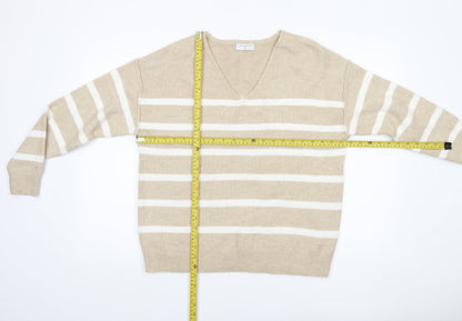 Womens UK Size M Papaya Beige Pullover Jumper