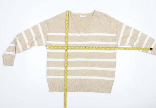 Womens UK Size M Papaya Beige Pullover Jumper