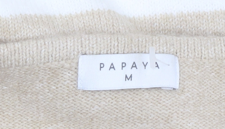 Womens UK Size M Papaya Beige Pullover Jumper