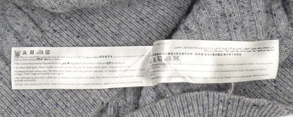 Jack Wills Mens Grey Cable-Knit Wool Cotton Jumper M