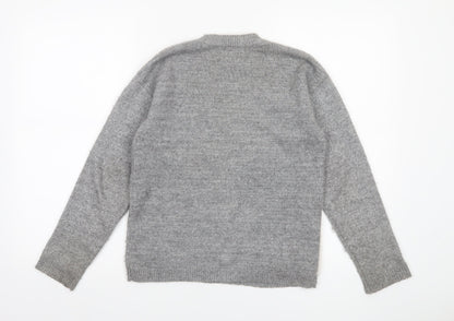 Next Girls Grey Unicorn Sequin Pullover Jumper 11 Years Acrylic Blend