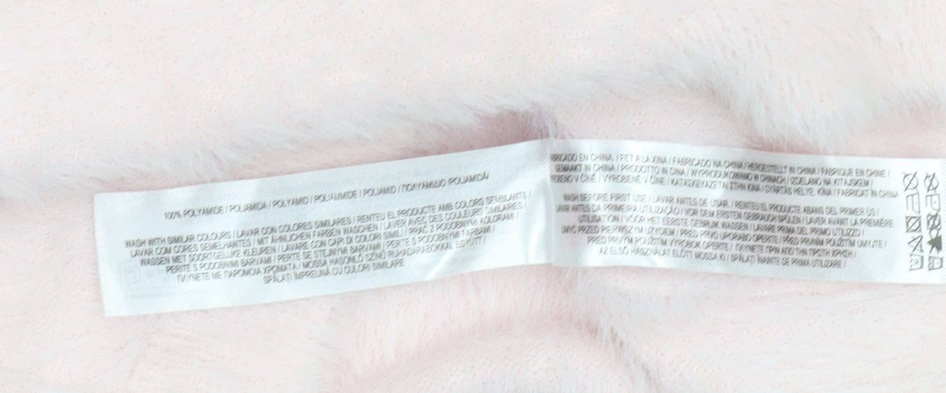 Primark Girls Pink Ombre Fuzzy Pullover Jumper 7-8 Years Soft Crew Neck