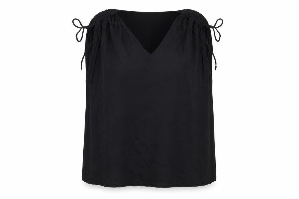 Womens UK Size 16 F&F Black Tunic Blouse