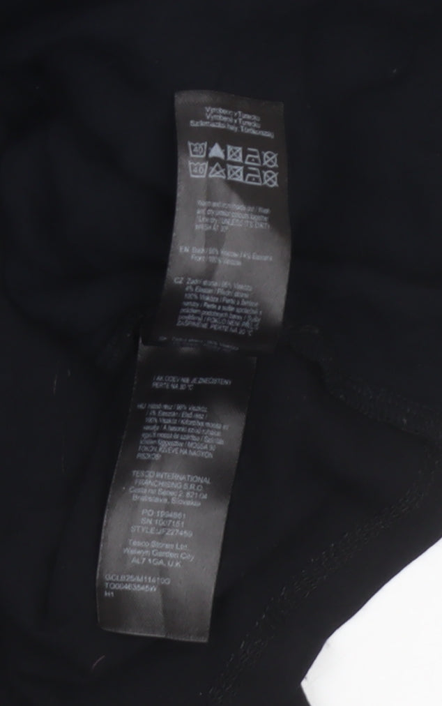 F&F Women Black Viscose Sleeveless Tunic Blouse Size 16