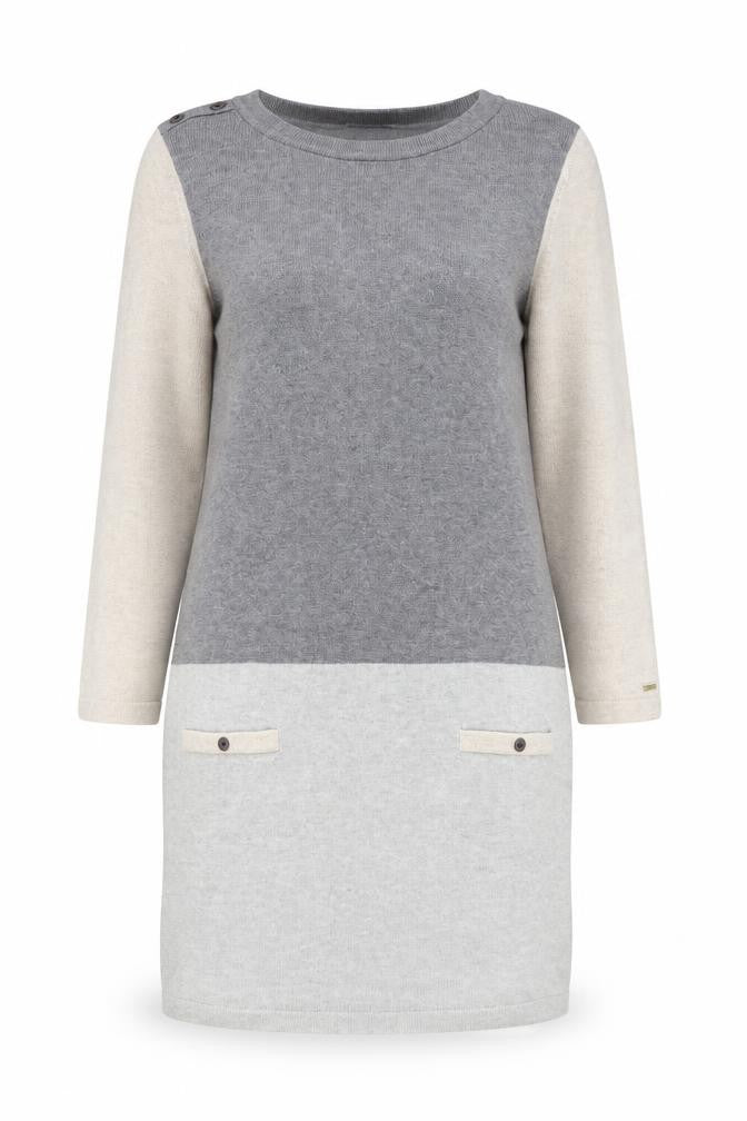 Tommy Hilfiger Women's Grey Knit Colourblock Shift Dress M