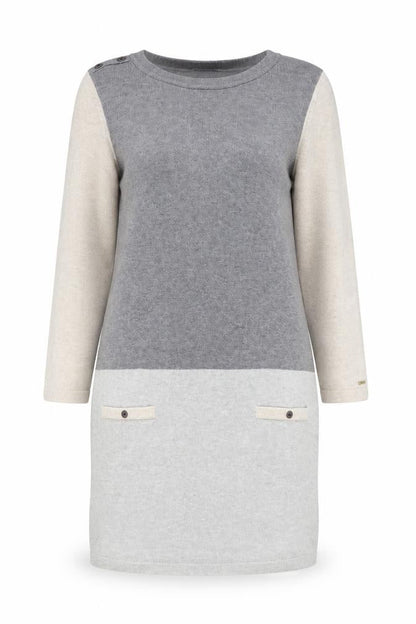 Tommy Hilfiger Women's Grey Knit Colourblock Shift Dress M