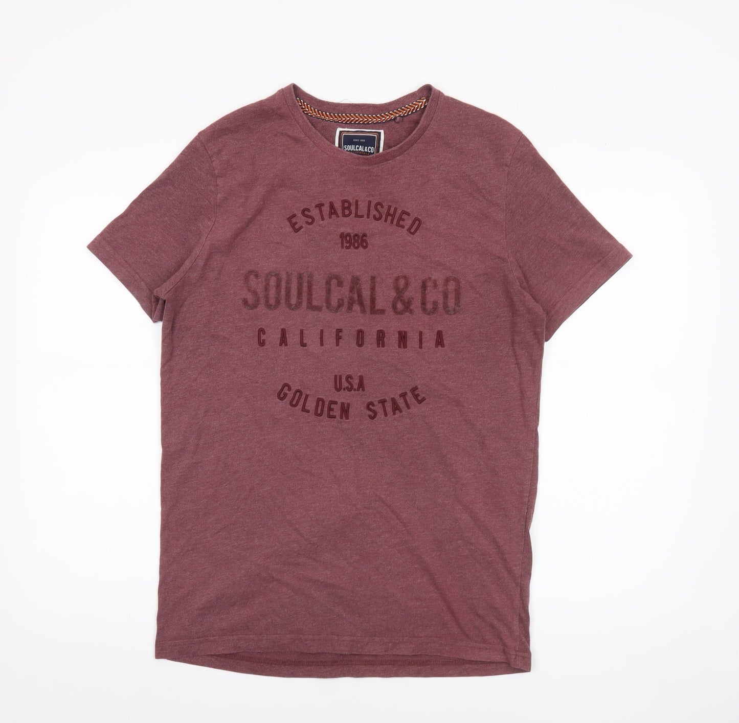 SoulCal & Co Mens Red California Graphic Print T-Shirt Size M