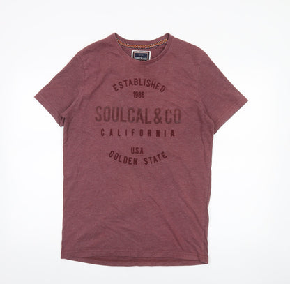 SoulCal & Co Mens Red California Graphic Print T-Shirt Size M