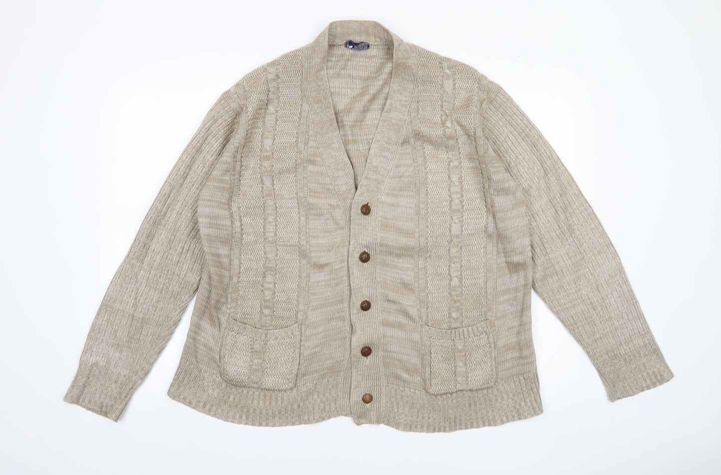 Womens UK Size L Tootal Beige Cardigan Jumper