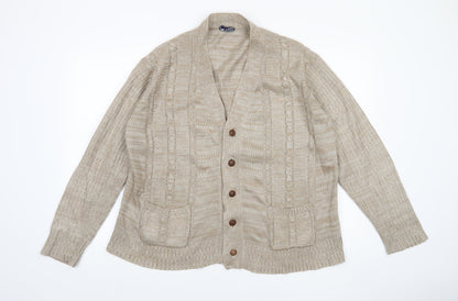 Womens UK Size L Tootal Beige Cardigan Jumper