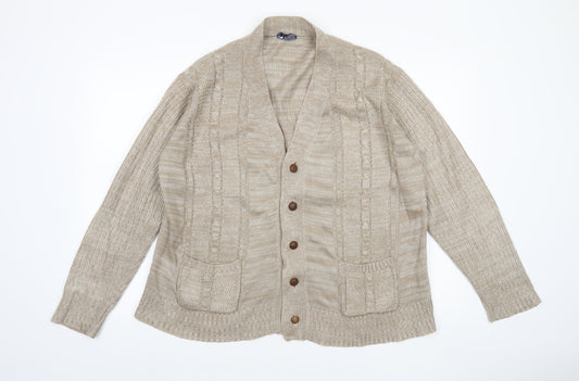 Womens UK Size L Tootal Beige Cardigan Jumper