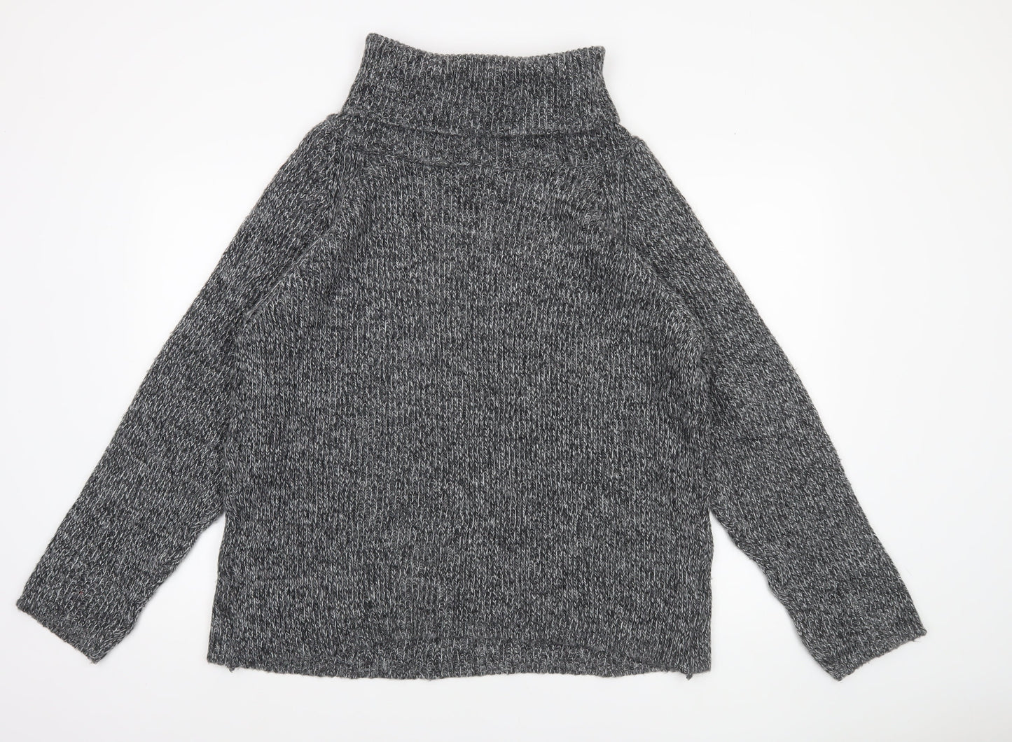 Light Before Dark Women's Grey Roll Neck Chunky Knit Jumper Size M