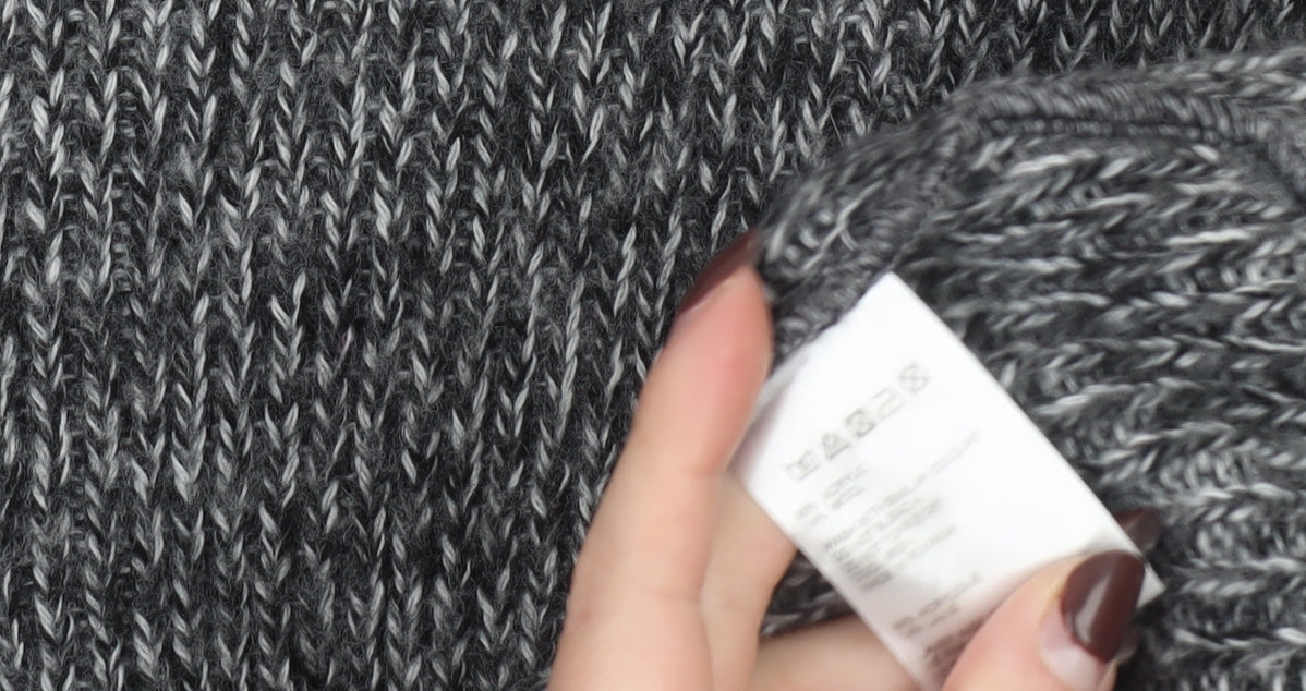 Light Before Dark Women's Grey Roll Neck Chunky Knit Jumper Size M