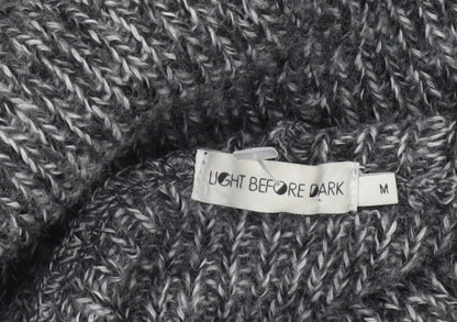 Light Before Dark Women's Grey Roll Neck Chunky Knit Jumper Size M