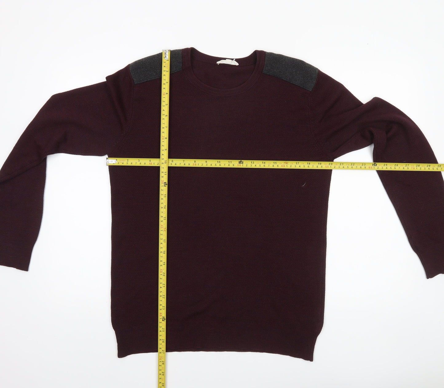 Koton Men’s Purple Wool Blend Pullover Jumper M Long Sleeve Classic Knit