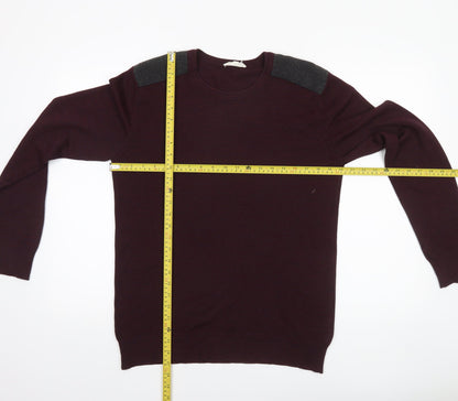 Koton Men’s Purple Wool Blend Pullover Jumper M Long Sleeve Classic Knit