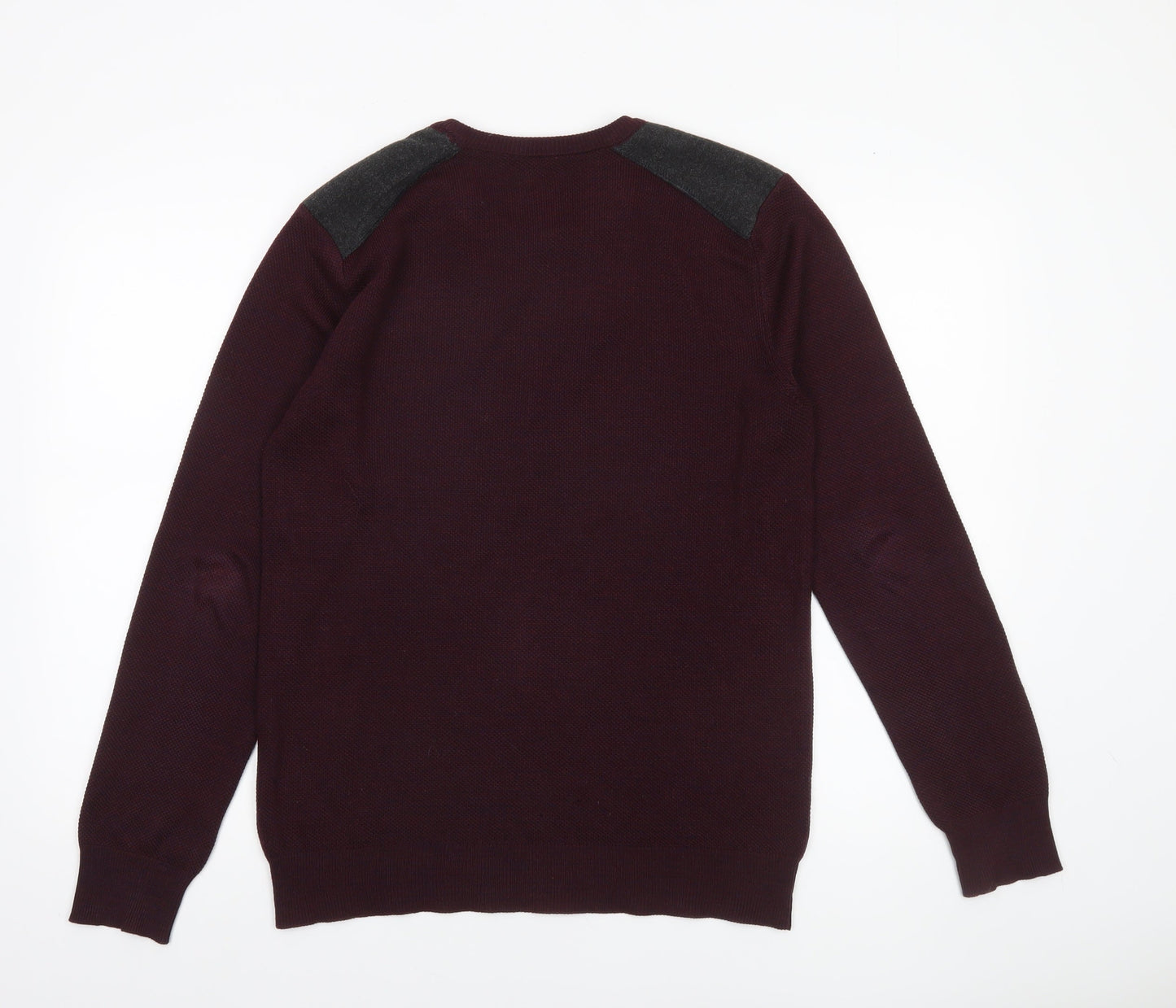 Koton Men’s Purple Wool Blend Pullover Jumper M Long Sleeve Classic Knit