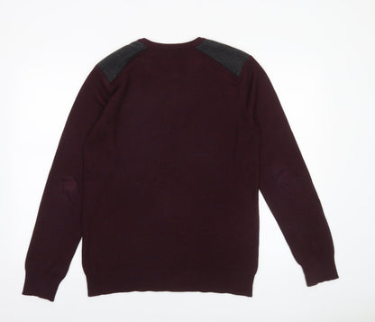 Koton Men’s Purple Wool Blend Pullover Jumper M Long Sleeve Classic Knit