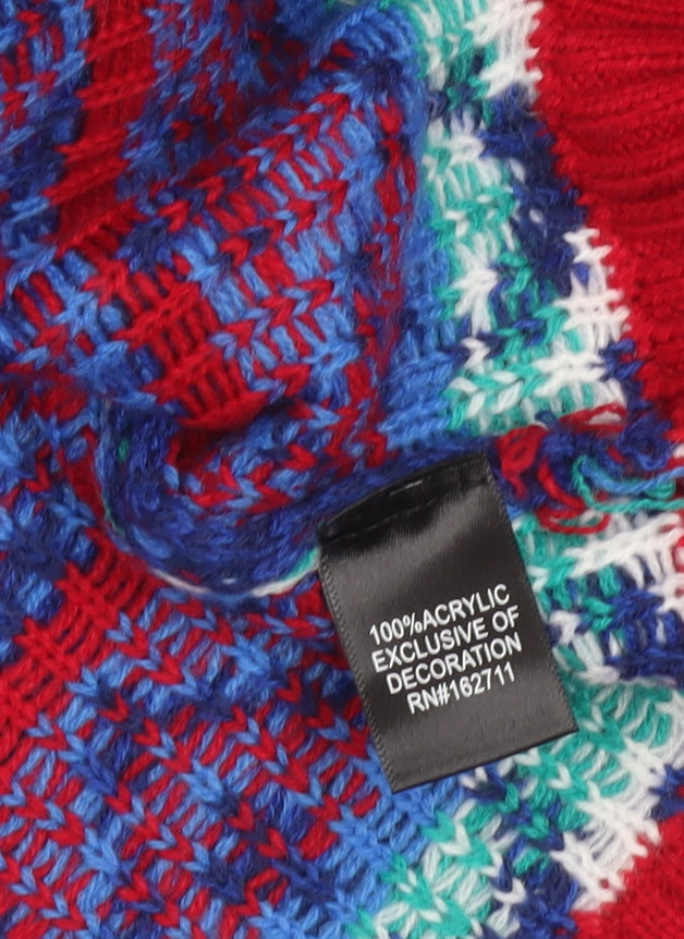 Blizzard Bay Men's Blue Shark Christmas Jumper Size L Crew Neck Knit