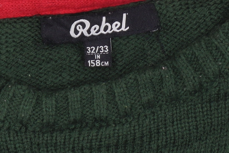 Boys UK Size 158 Rebel Green Pullover Jumper