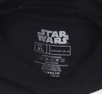 Star Wars Boys Black XL Christmas Baby Yoda Graphic T-Shirt