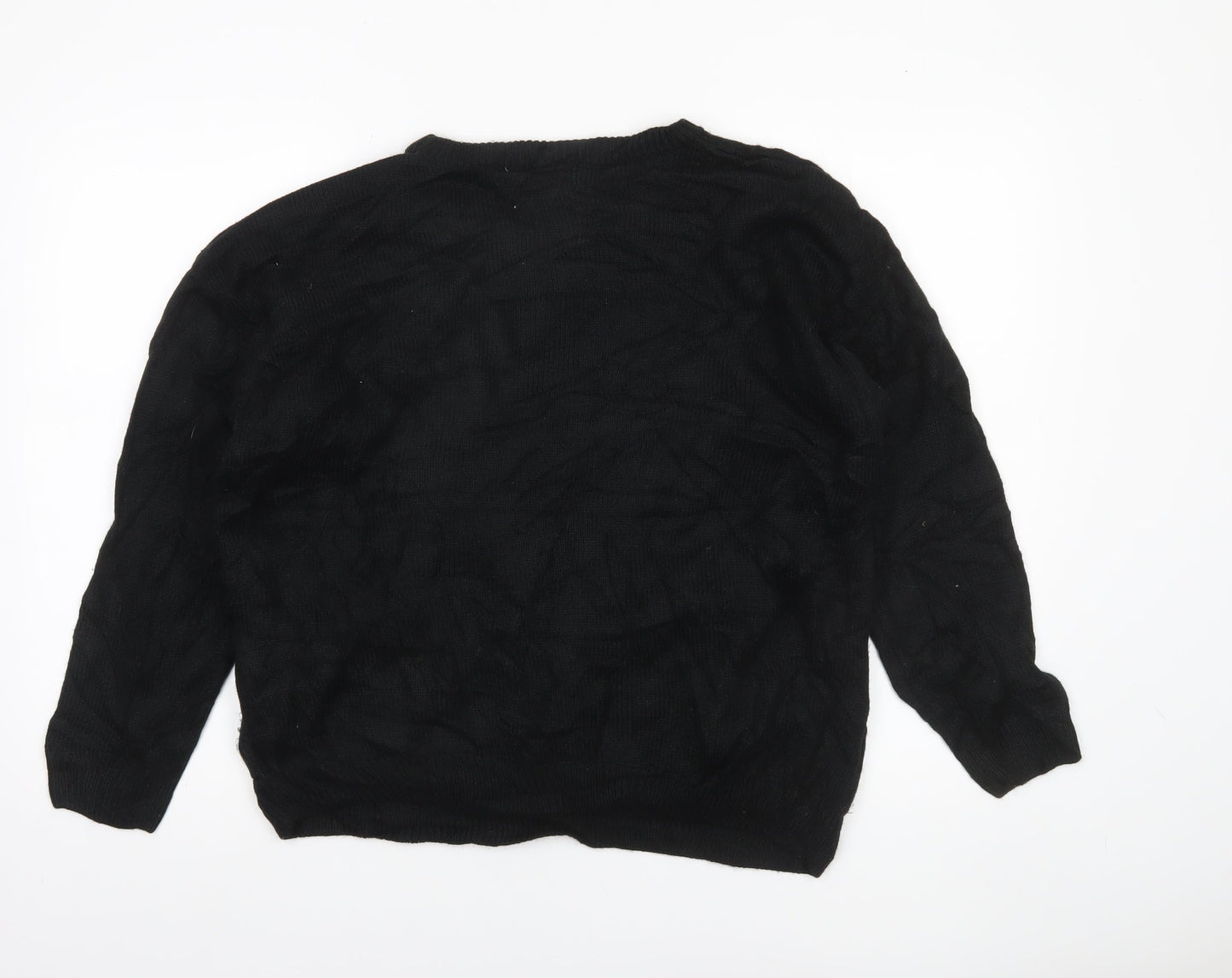 Disney Womens Black L Knit Christmas Character Pullover Jumper