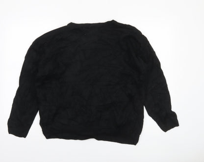 Disney Womens Black L Knit Christmas Character Pullover Jumper