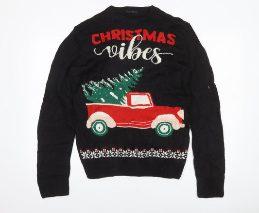 Kiabi Men’s Black Christmas Vibes Pullover Jumper L
