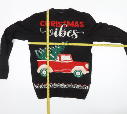 Kiabi Men’s Black Christmas Vibes Pullover Jumper L