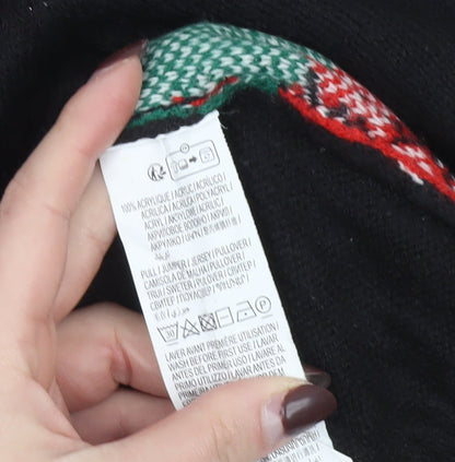 Kiabi Men’s Black Christmas Vibes Pullover Jumper L