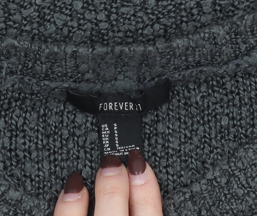 Forever 21 Women’s Grey Chunky Knit Crew Neck Jumper Size S
