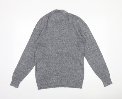 FatFace Men’s Grey Cotton Cashmere Crew Neck Pullover Jumper S