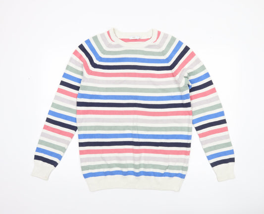 Cotton Traders Men's Multicoloured Stripe Cotton Jumper M