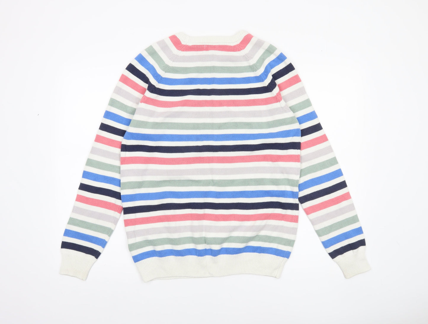 Cotton Traders Men's Multicoloured Stripe Cotton Jumper M