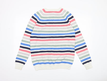 Cotton Traders Men's Multicoloured Stripe Cotton Jumper M