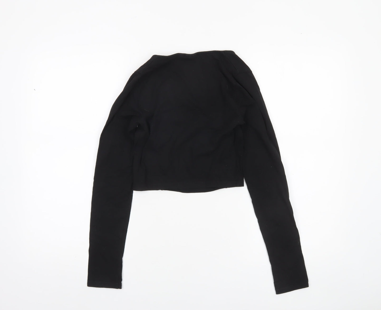 Womens UK Size 8 ASOS DESIGN Black Cropped Blouse