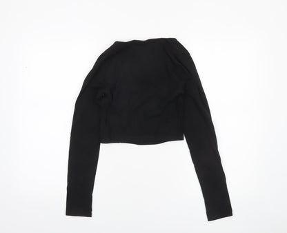 Womens UK Size 8 ASOS DESIGN Black Cropped Blouse