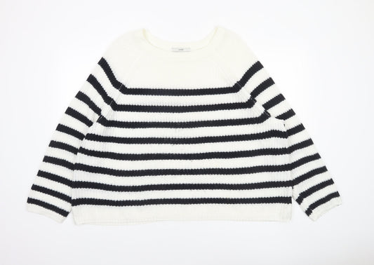 George Women’s Navy Stripe Chunky Knit Jumper Size 22