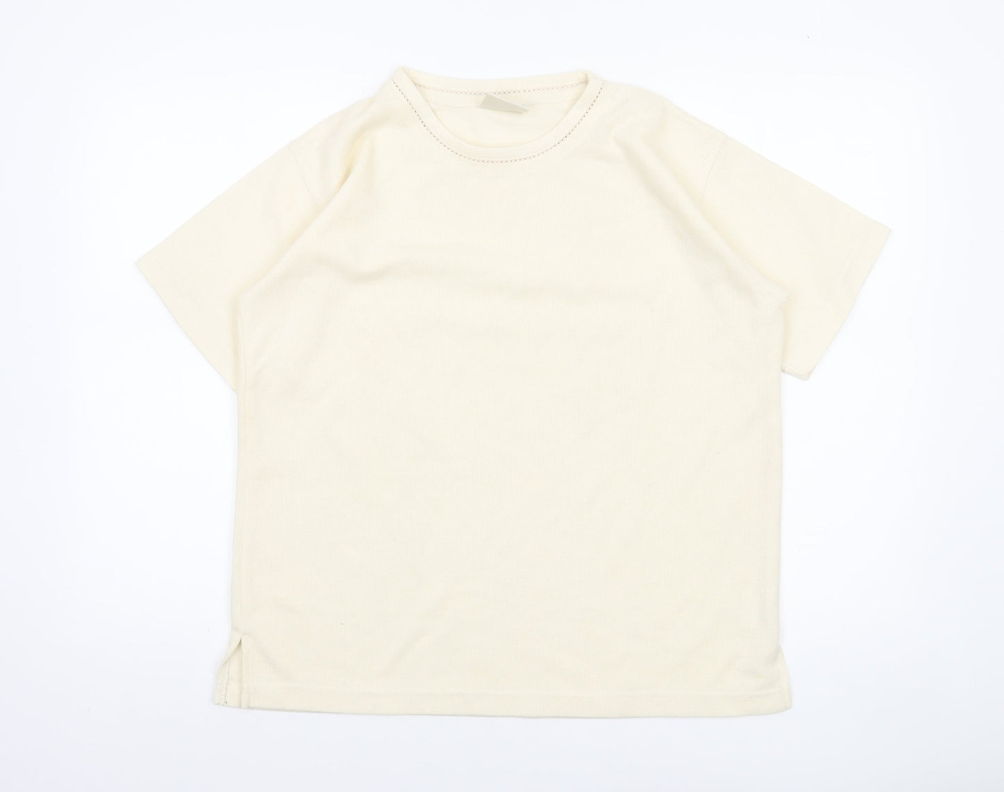 Womens UK Size S Classic Collection Ivory Basic T-Shirt