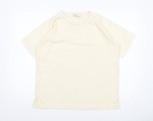 Womens UK Size S Classic Collection Ivory Basic T-Shirt